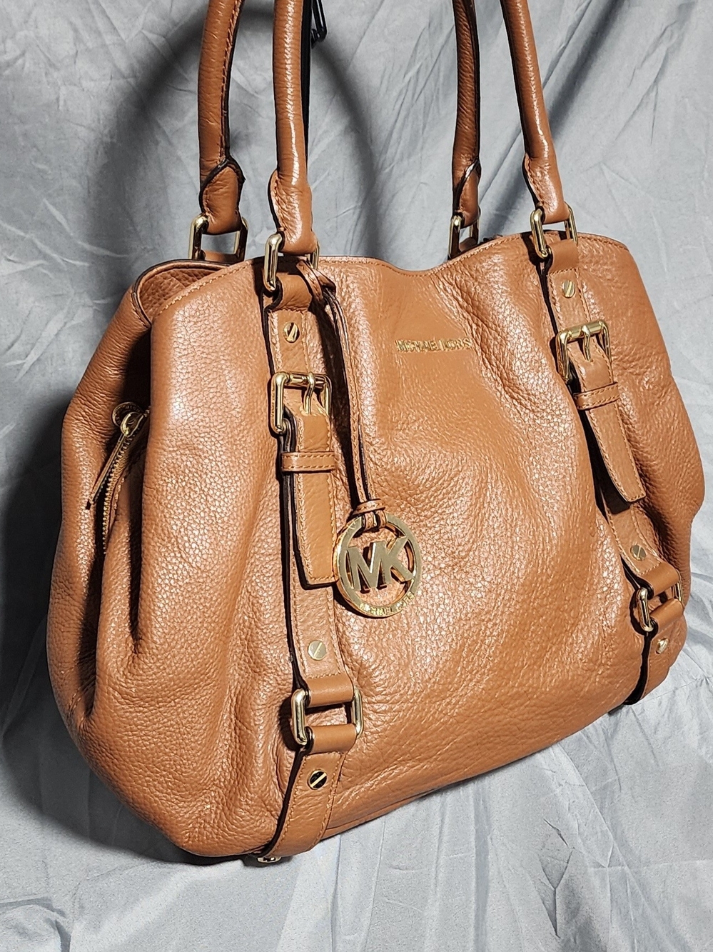 Michael Kors Bedford Brown Leather Satchel Handbag Shoulderbag Purse